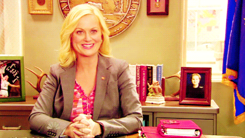 a gif of Leslie Knope from Parks & Rec with a big smile